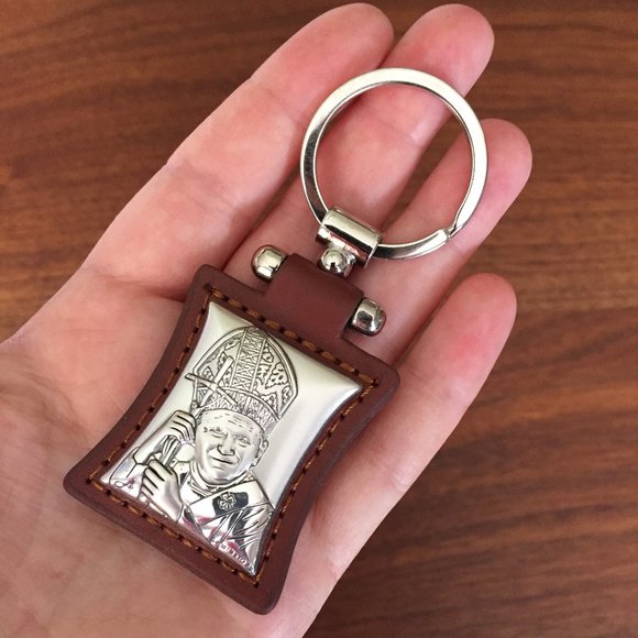 Accessories - John Paul II Jan Pawel II Polish Poland Pope keychain fashion leather silver new